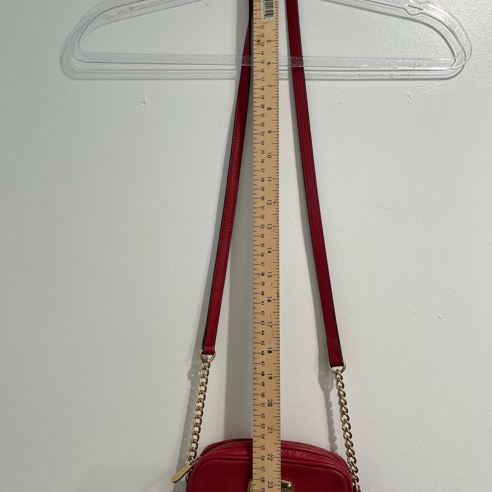 Michael‎ Kors Red Leather Mini Crossbody Chainlink Bag - Picture 8 of 8